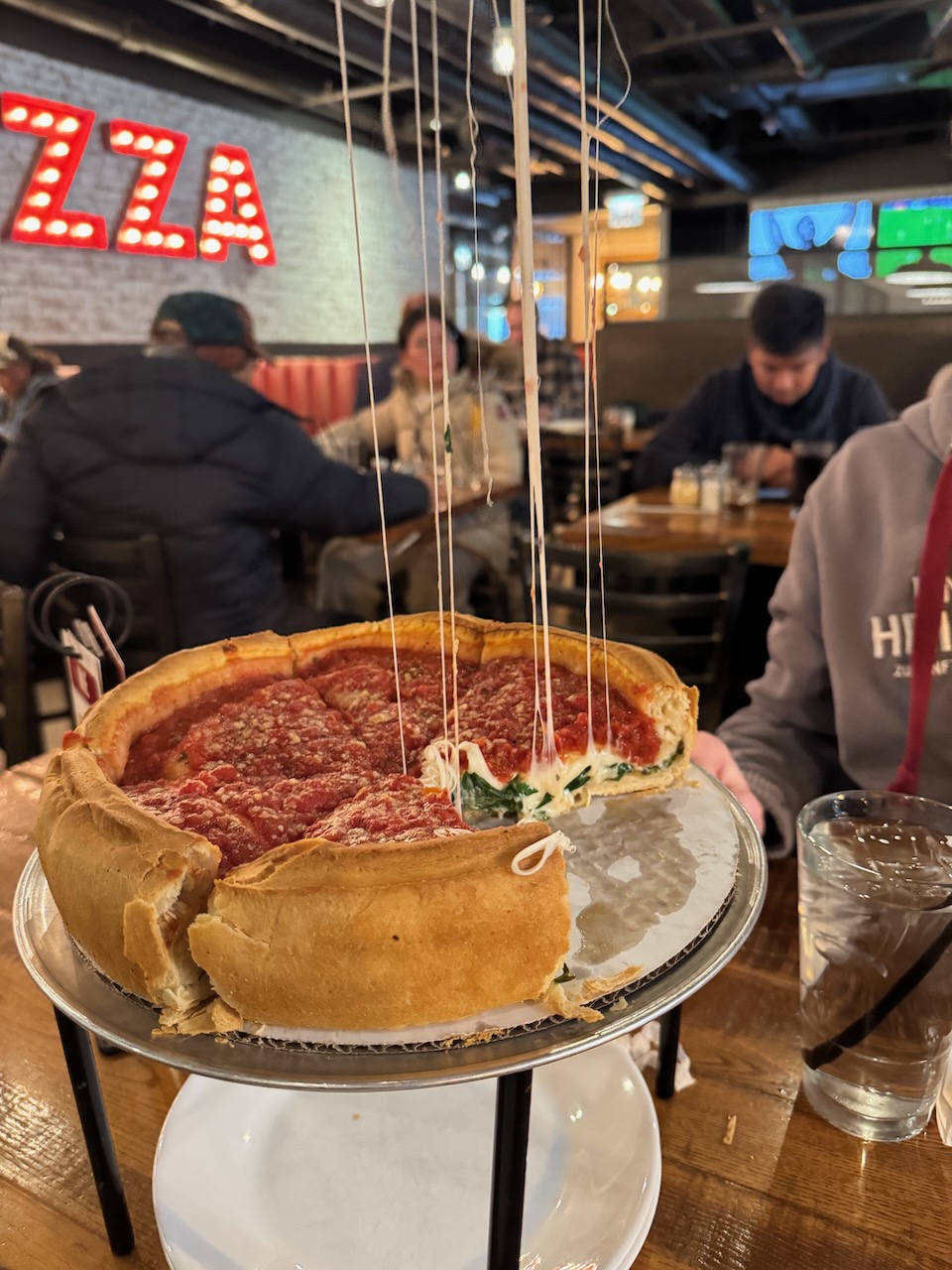 Inside of the pizza
