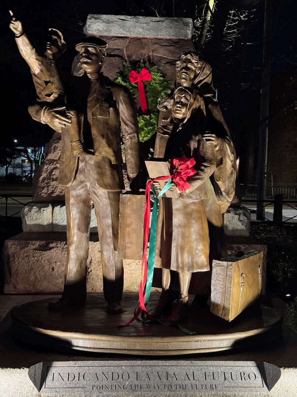 Sculpture that was built for Italian immigrants
